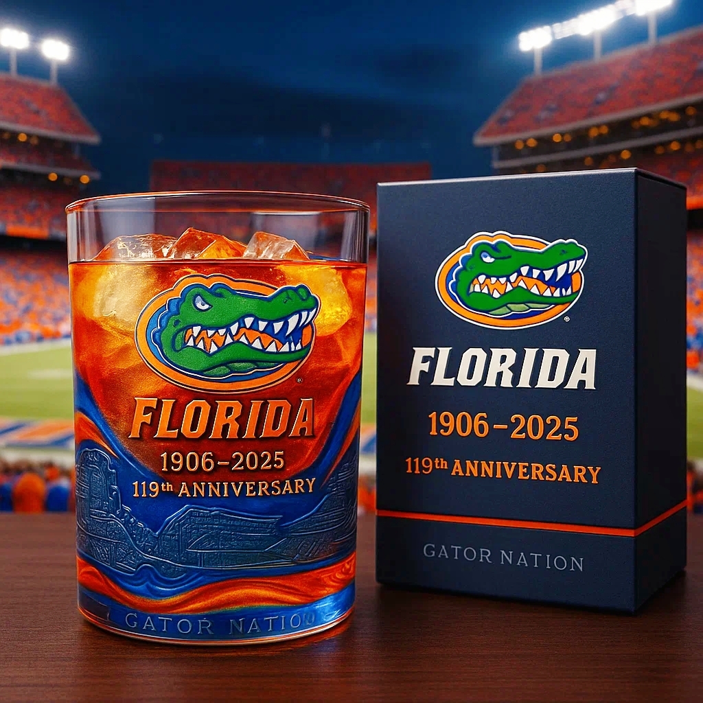 Florida Gators 119th Anniversary Whiskey Glass-Storyflask