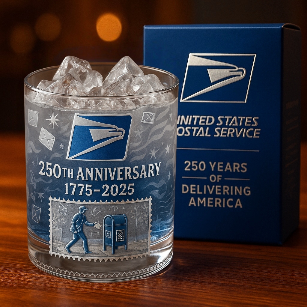USPS 250th Anniversary Whiskey Glass-Storyflask