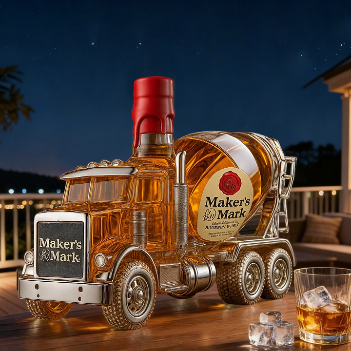 Cement Mixer Truck Whiskey Bottle -  Creative Leak-Proof Empty Wine Carafe Liquor Dispenser