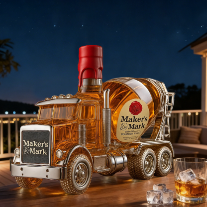 Cement Mixer Truck Whiskey Bottle -  Creative Leak-Proof Empty Wine Carafe Liquor Dispenser