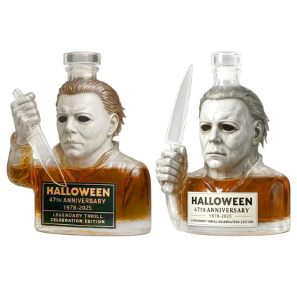Halloween Michael Myers 47th Anniversary Casual Whiskey Lead-Free Glass Bottle 1978-2025-Storyflask