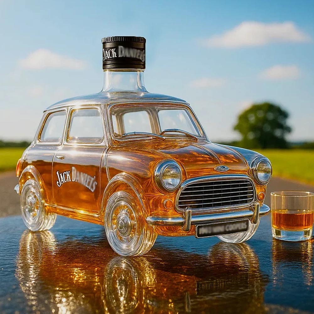 Retro Cooper Car Shape Whiskey Bottle-Storyflask