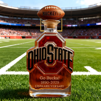 Ohio State Buckeyes Go Bucks 1980-2025 135th Anniversary Custom Whiskey Bottle-Storyflask