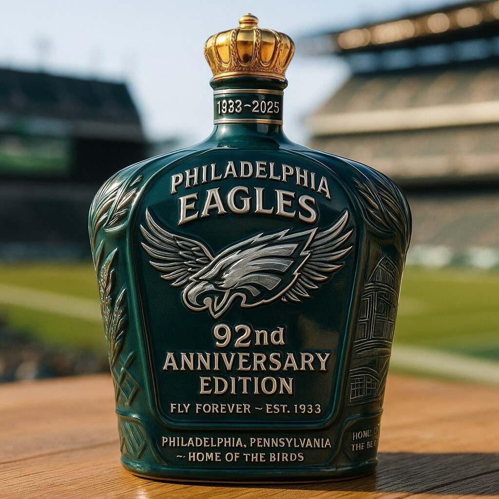 Philadelphia Eagles 92nd Anniversary Whiskey Bottle-Storyflask