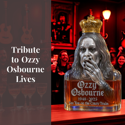 Ozzy See You on the Crazy Train Whiskey Bottle-Storyflask