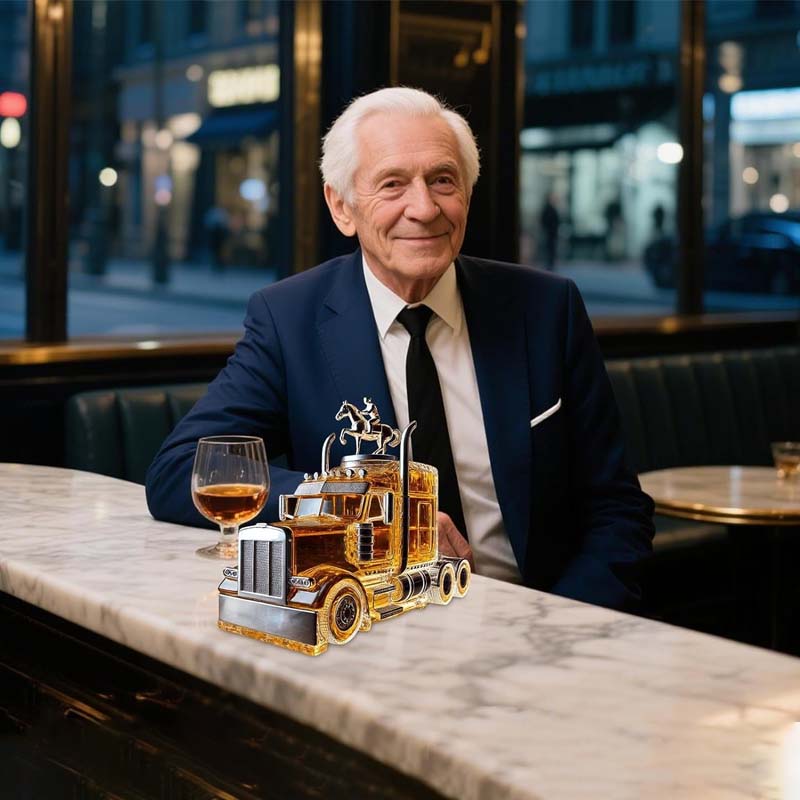 Truck Shape Glass Whiskey Bottle-Storyflask