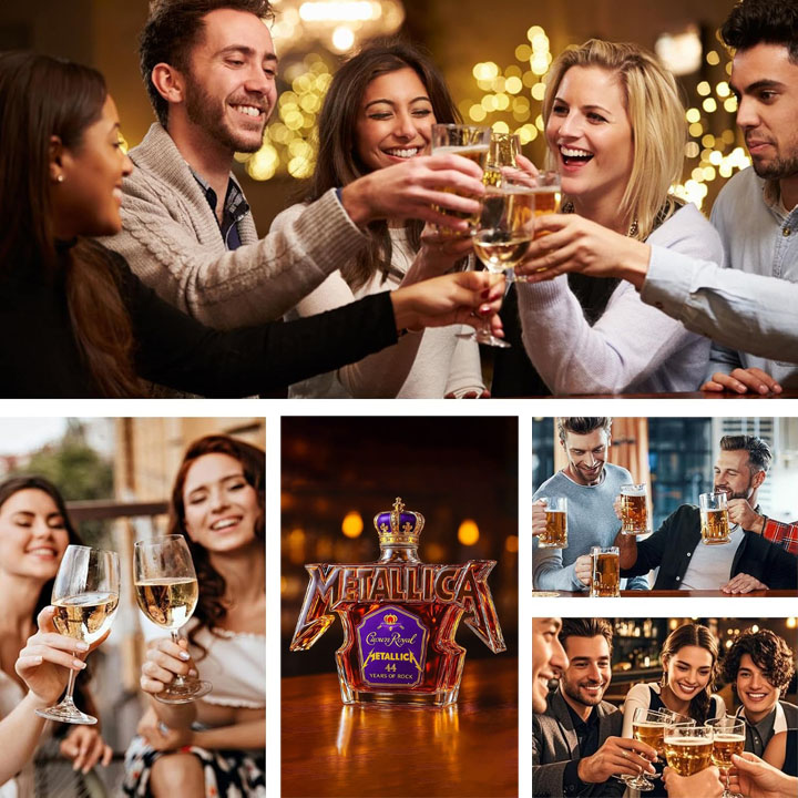 Metallica 44 Years Of Rock Crown Royal Whiskey Bottle-Storyflask