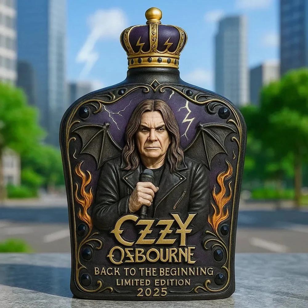 Ozzy Osbourne Embossed Glass Limited Edition Whiskey Bottle-5-Storyflask