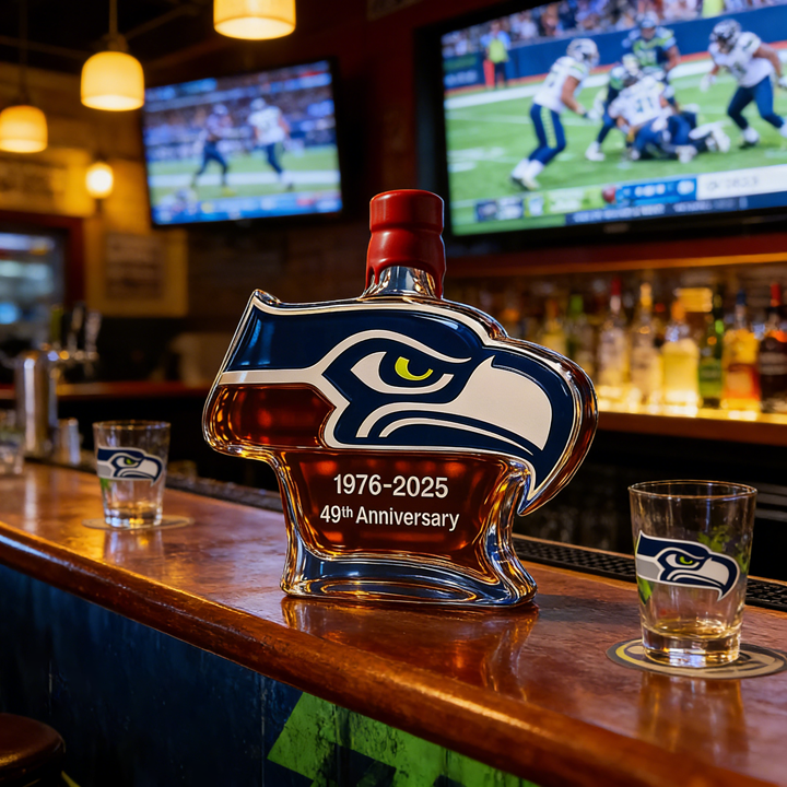 Seattle Seahawks 49th Anniversary Whiskey Bottle - The Ultimate Collectible for The Devoted Seahawks Fan