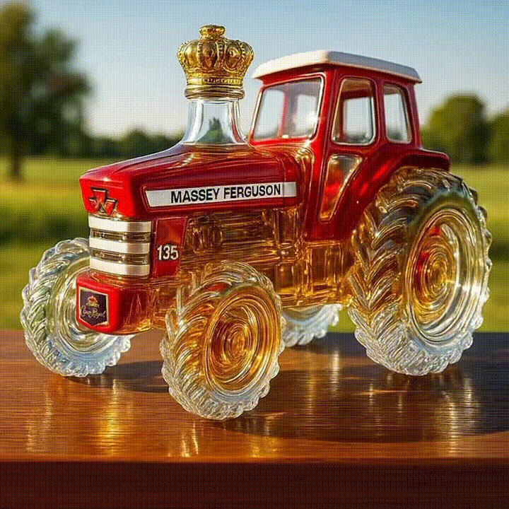 Tractor Shaped Glass Whiskey Bottle-Storyflask