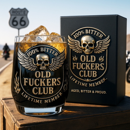 Old F*ckers Club Whisky Glass-Storyflask