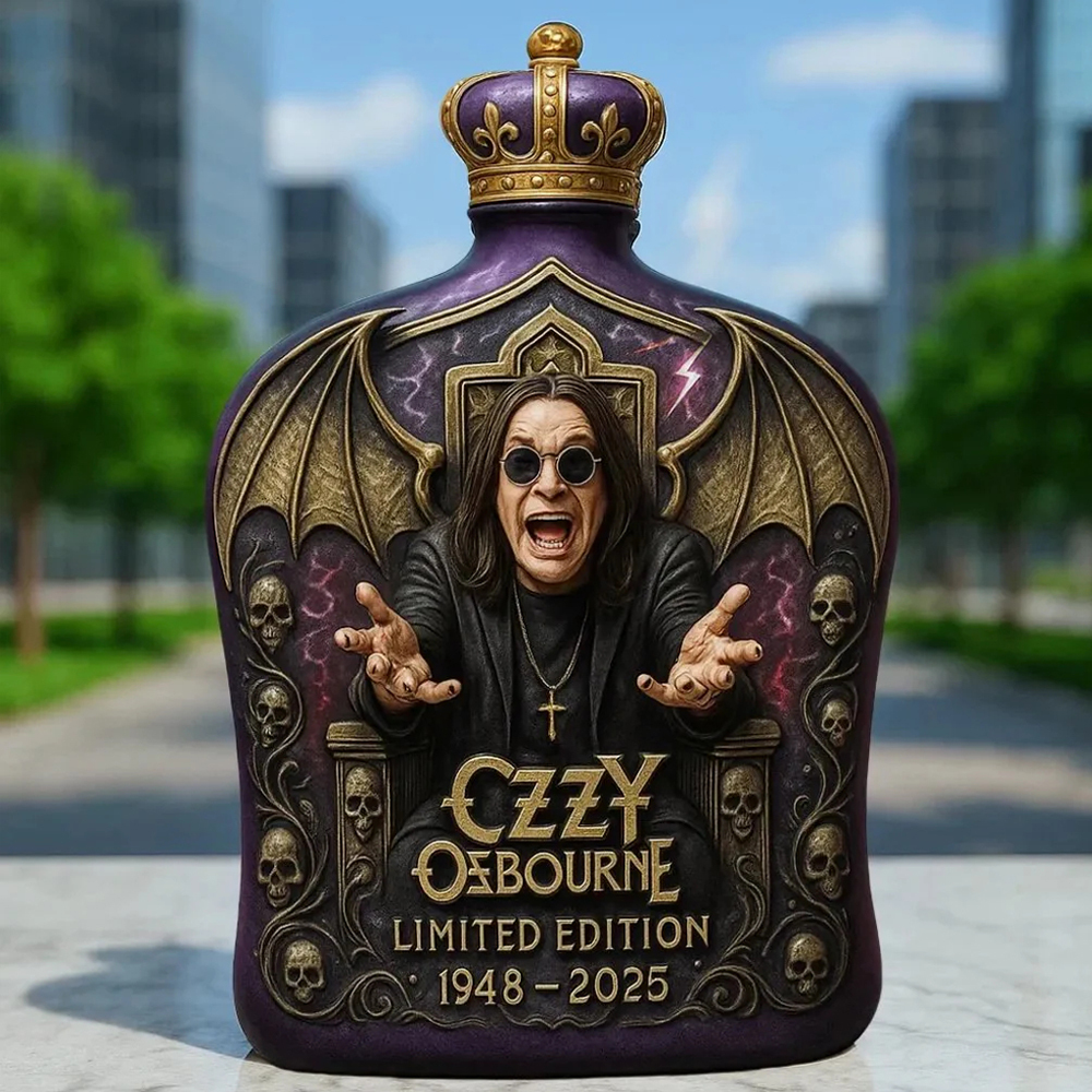 Ozzy Osbourne Embossed Glass Limited Edition Whiskey Bottle-5-Storyflask