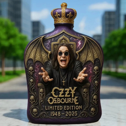 Ozzy Osbourne Embossed Glass Limited Edition Whiskey Bottle-5-Storyflask