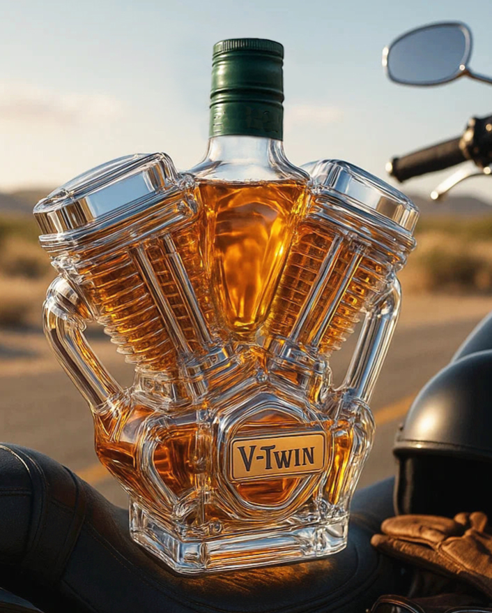 🥃🏍️V-Twin Whiskey Bottle-Storyflask