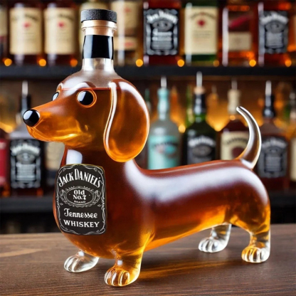 Dachshund Whiskey Lead Free Glass Bottle-Storyflask