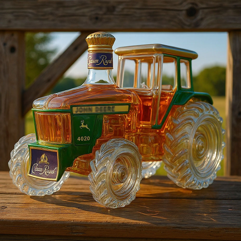 4020 Tractor🚜 Glass Whiskey Bottle-Storyflask