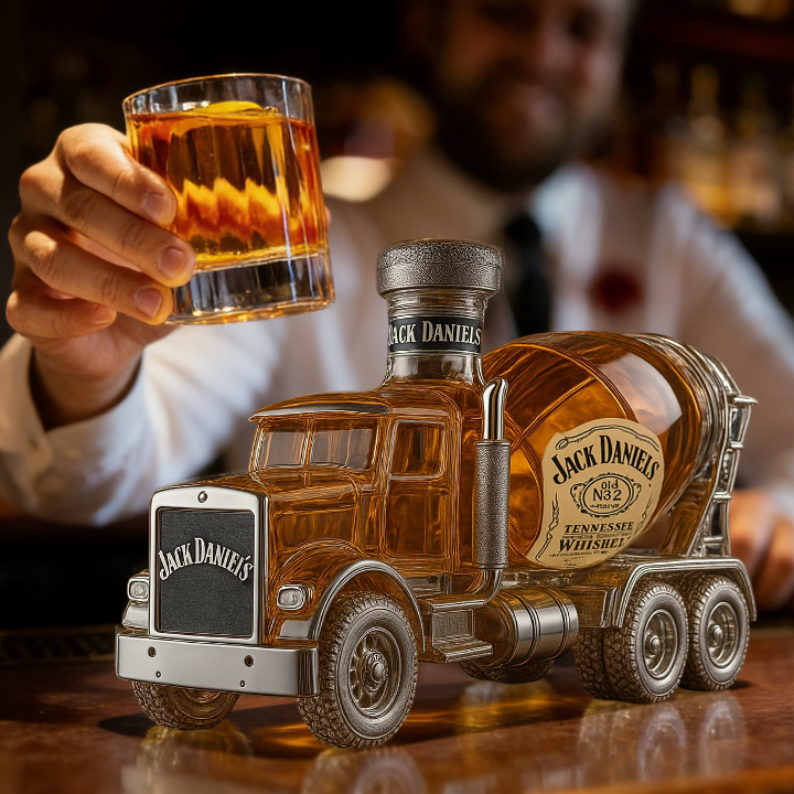 Cement Mixer Truck Whiskey Bottle -  Creative Leak-Proof Empty Wine Carafe Liquor Dispenser