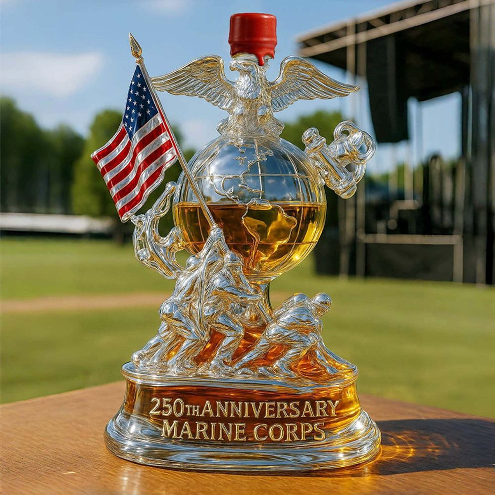 250th Anniversary Marine Corps Commemorative Whiskey Bottle-Storyflask