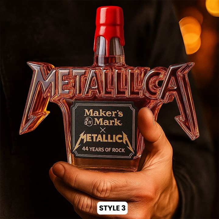 Metallica 44 Years Of Rock Crown Royal Whiskey Bottle-Storyflask