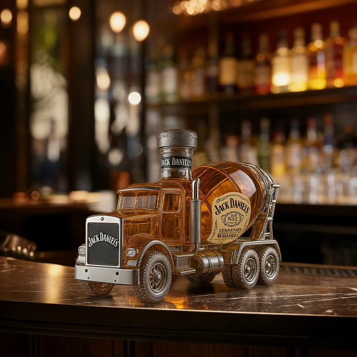 Cement Mixer Truck Whiskey Bottle -  Creative Leak-Proof Empty Wine Carafe Liquor Dispenser