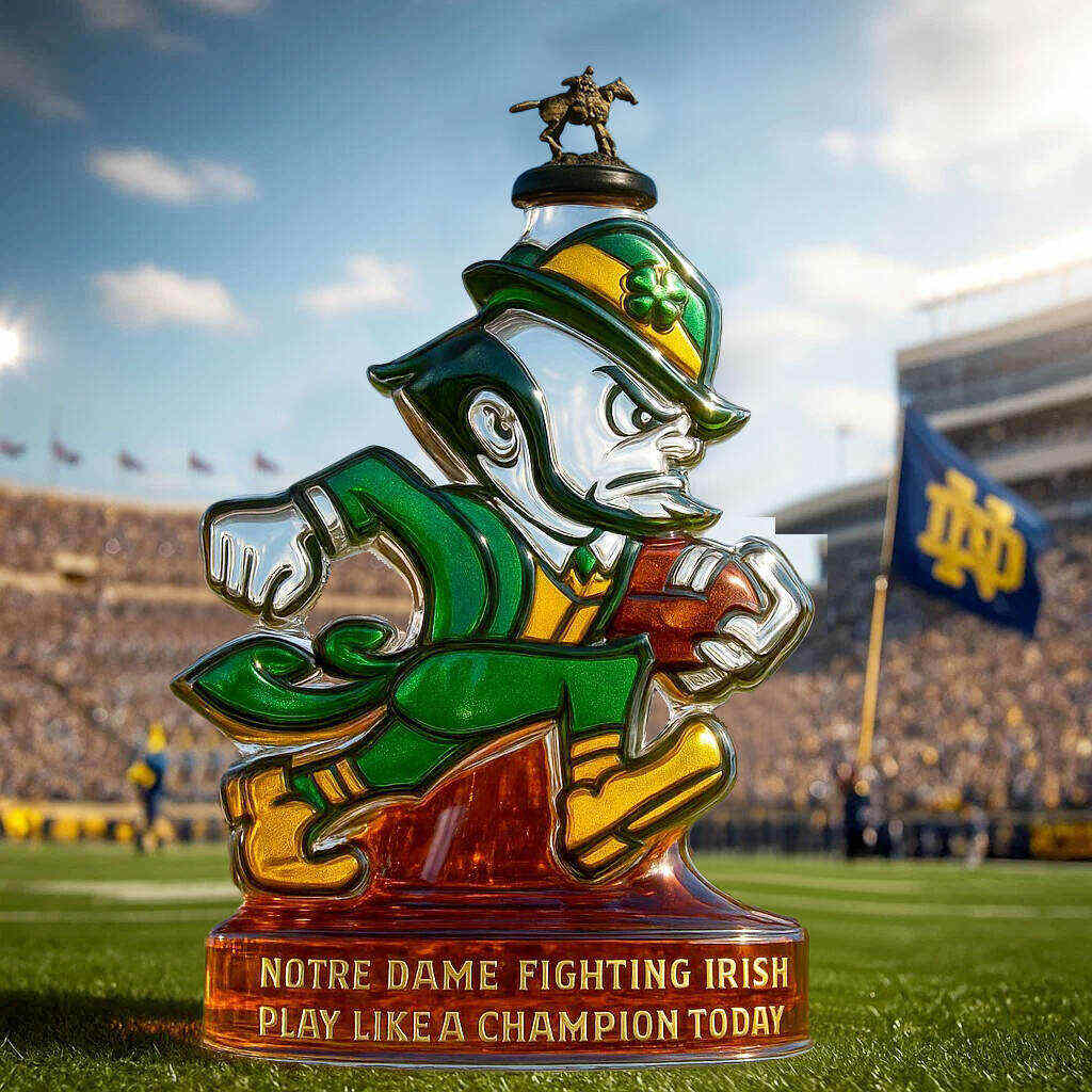 Notre Dame Latest logo The Fighting Irish Limited edition Whiskey Bottle-Storyflask