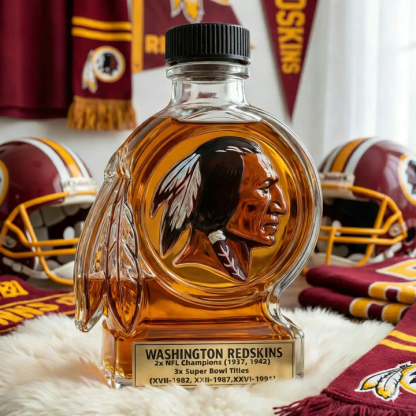 Washington Redskins Whiskey Bottle - 2x NFL & 3x Super Bowl Champions Commemorative Collectible