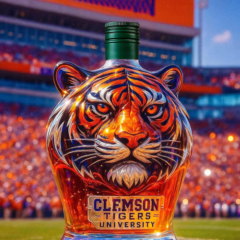 Clemson Tigers Whiskey Bottle-Storyflask