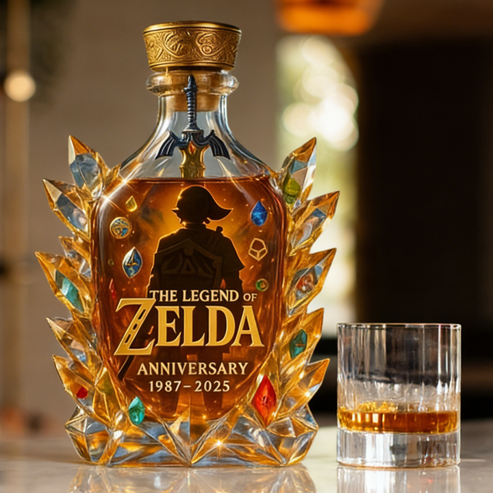 The Dazzling Legend Of Zelda 38th Anniversary 1987-2025 Whisky Bottle - A Masterpiece in Crystal & Spirit-Storyflask