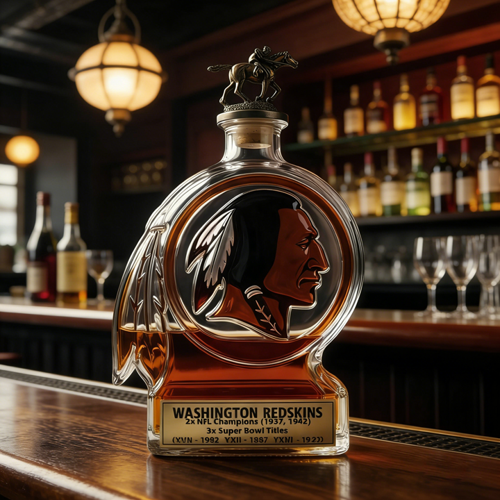 Washington Redskins Whiskey Bottle - 2x NFL & 3x Super Bowl Champions Commemorative Collectible