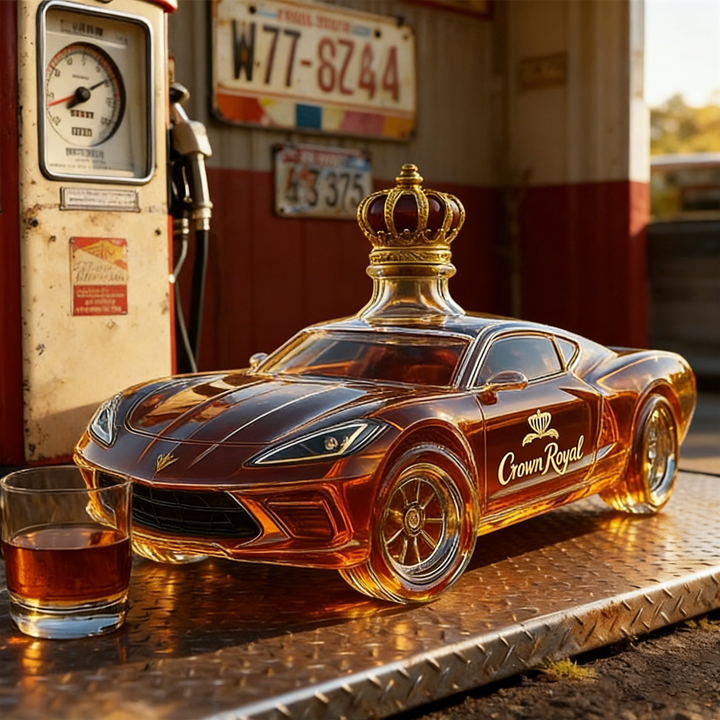 Chevrolet Corvette C8 Whiskey Bottle - Unique Automotive Design Glass Decanter