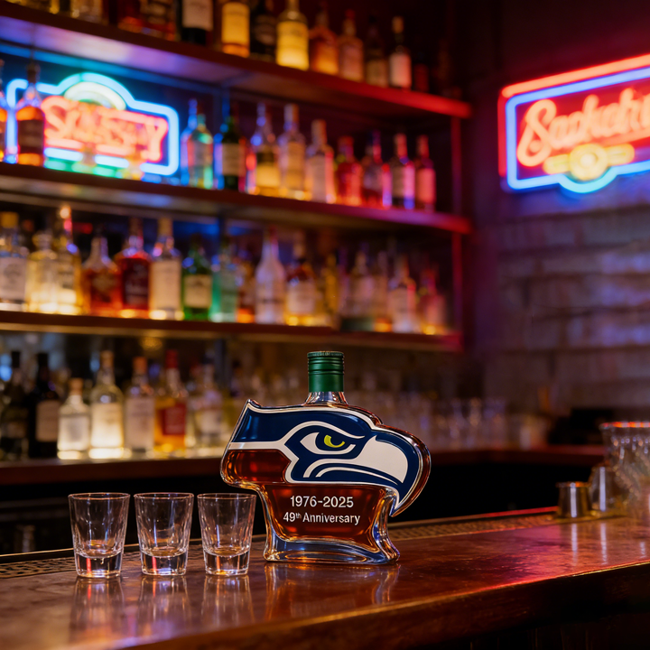 Seattle Seahawks 49th Anniversary Whiskey Bottle - The Ultimate Collectible for The Devoted Seahawks Fan