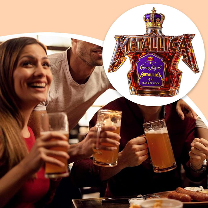 Metallica 44 Years Of Rock Crown Royal Whiskey Bottle-Storyflask