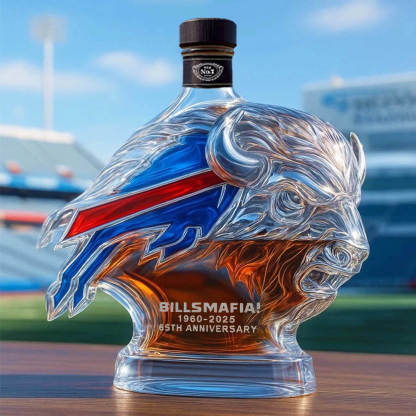 Buffalo Bills 65th Anniversary Whiskey Bottle-Storyflask