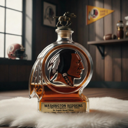Washington Redskins Whiskey Bottle - 2x NFL & 3x Super Bowl Champions Commemorative Collectible
