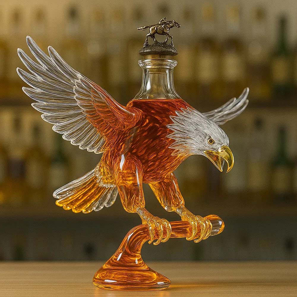 Bald Eagle Shape Glass Whiskey Bottle-Storyflask