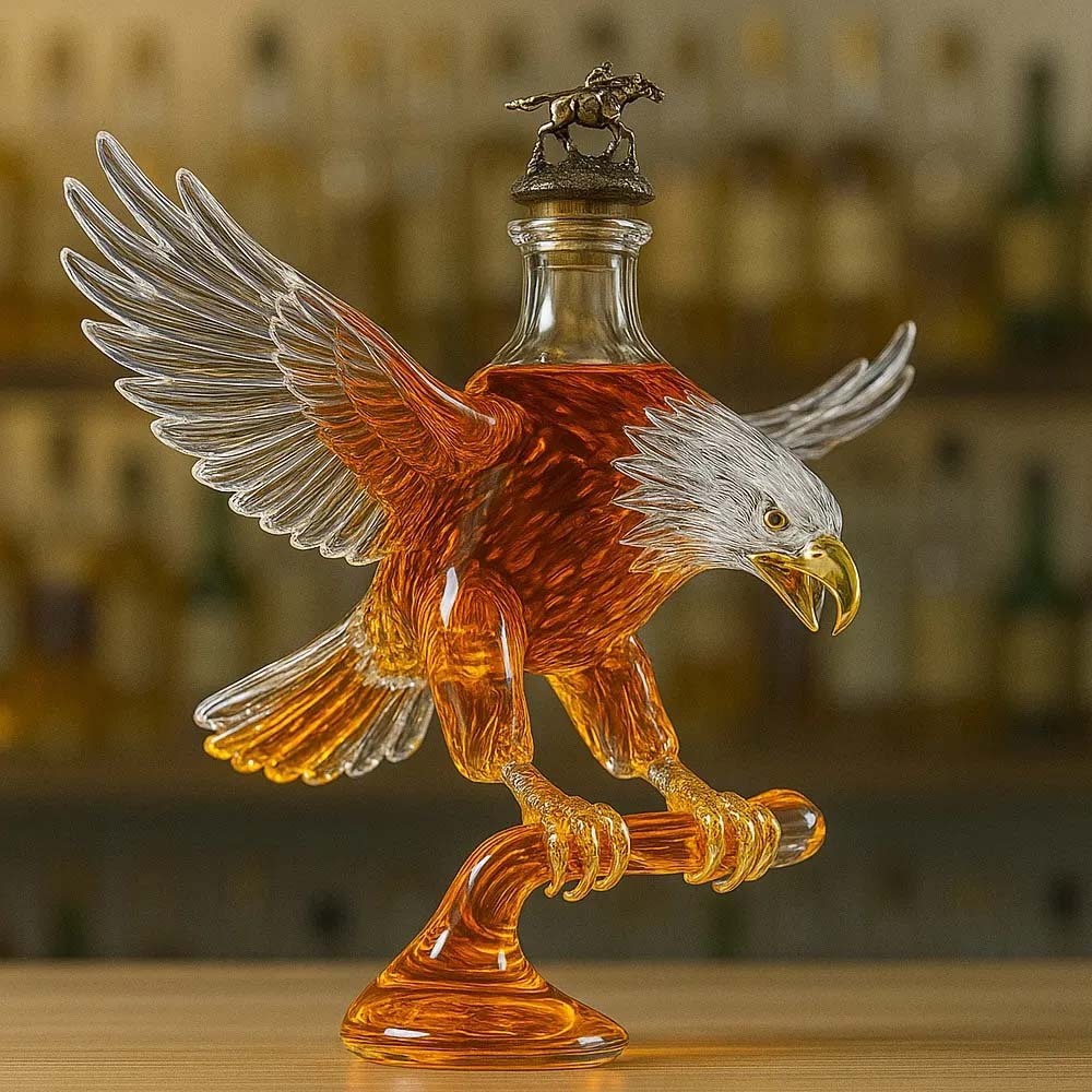 Bald Eagle Shape Glass Whiskey Bottle-Storyflask