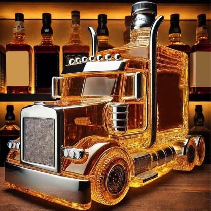 Truck Shape Glass Whiskey Bottle-Storyflask