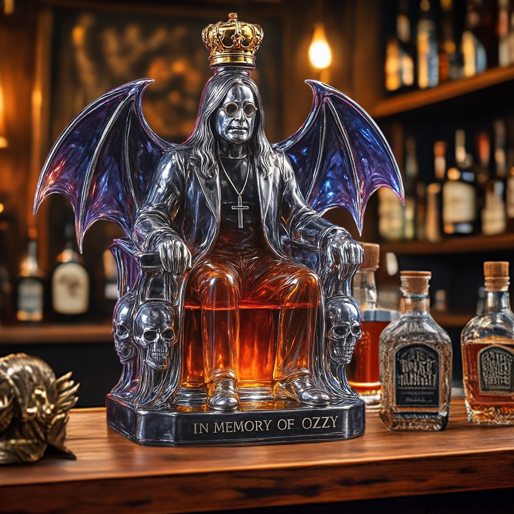 Prince of Darkness Shape Glass Whiskey Bottle-Storyflask