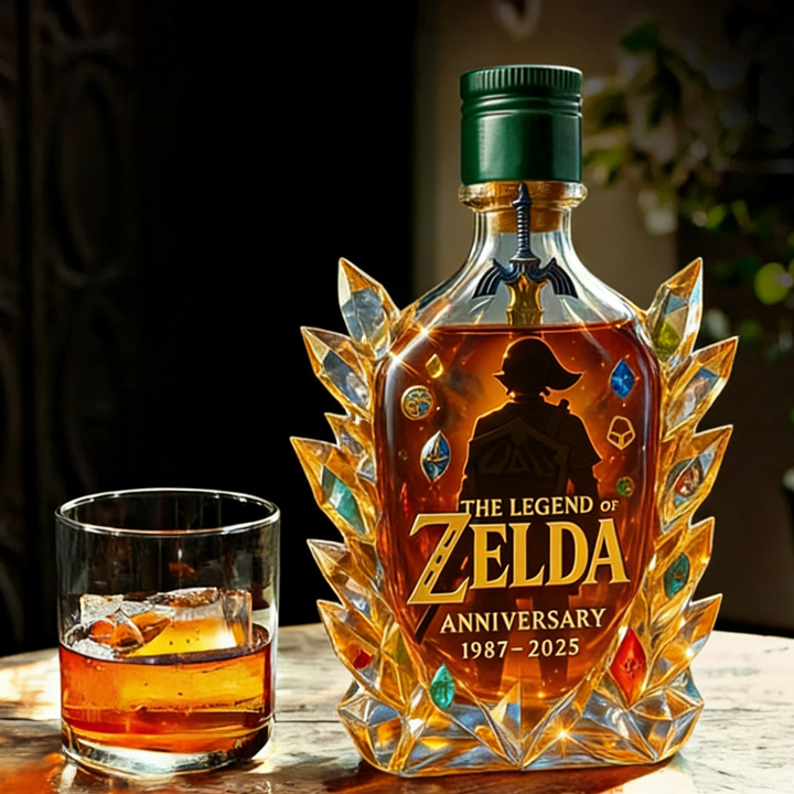The Dazzling Legend Of Zelda 38th Anniversary 1987-2025 Whisky Bottle - A Masterpiece in Crystal & Spirit-Storyflask