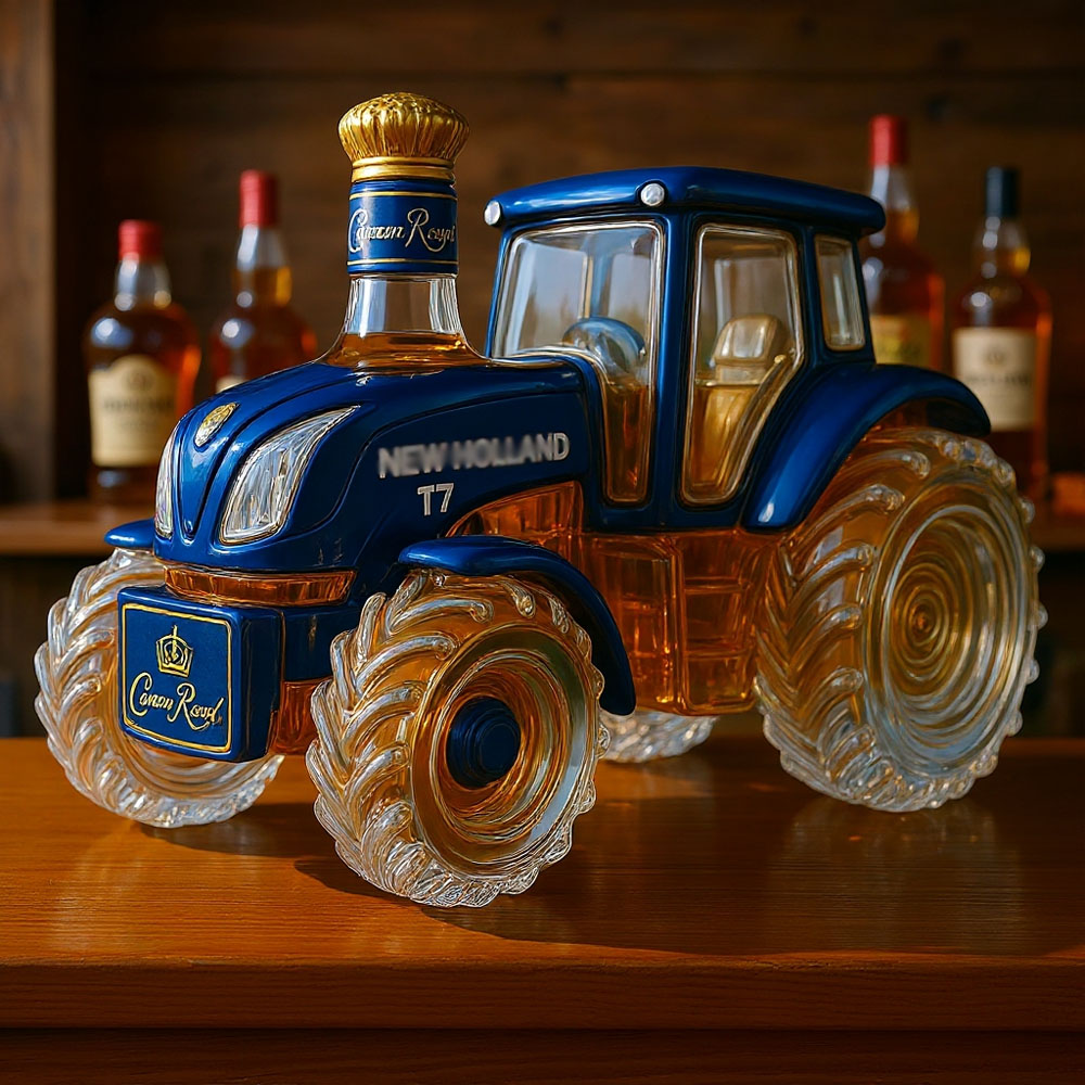 Classic New Holland T7 Series Tractor Whiskey Bottle-Storyflask