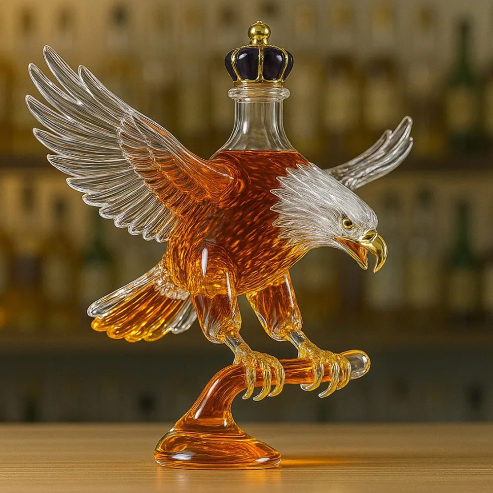 Bald Eagle Shape Glass Whiskey Bottle-Storyflask