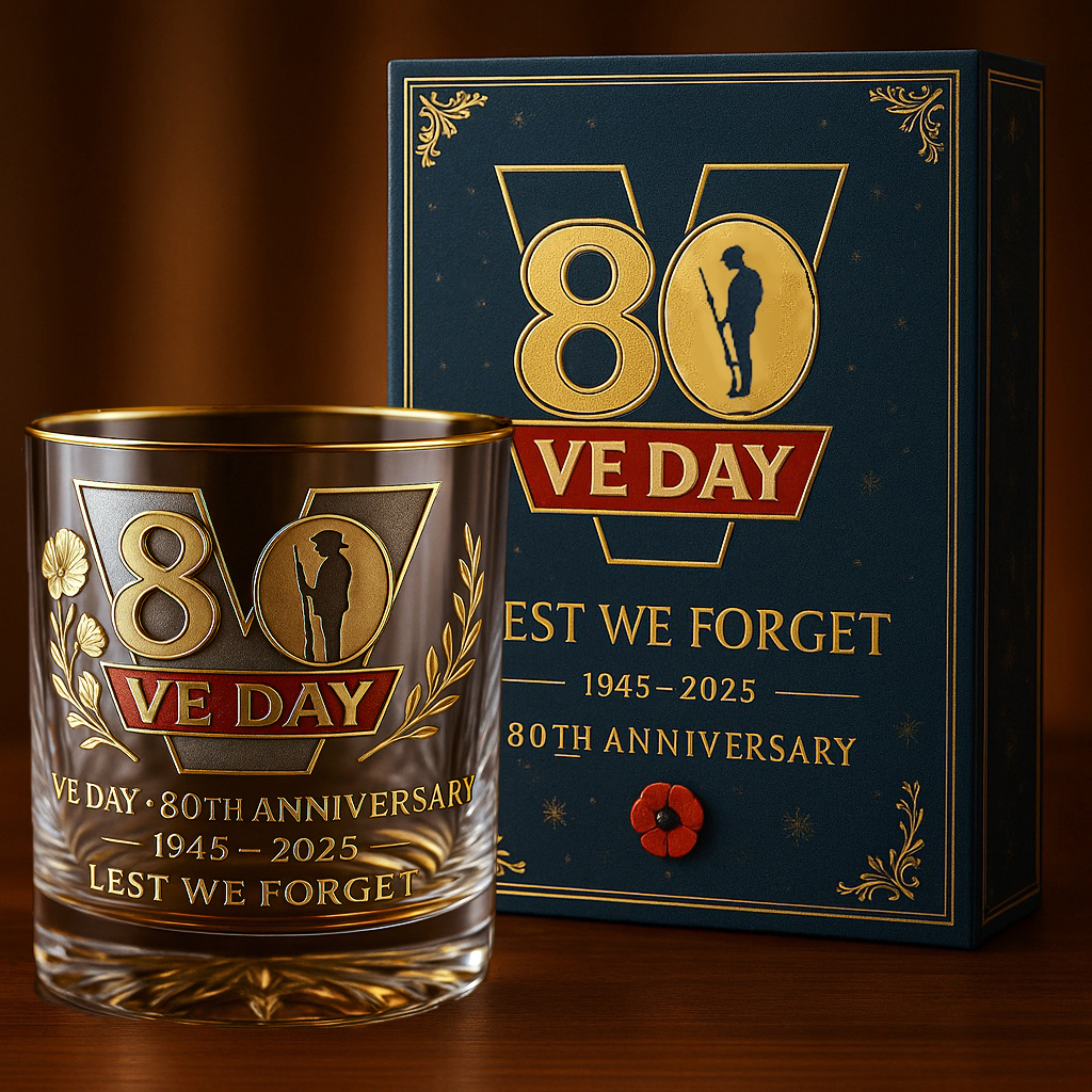 VE DAY · 80th Anniversary Rocks Glass-Storyflask