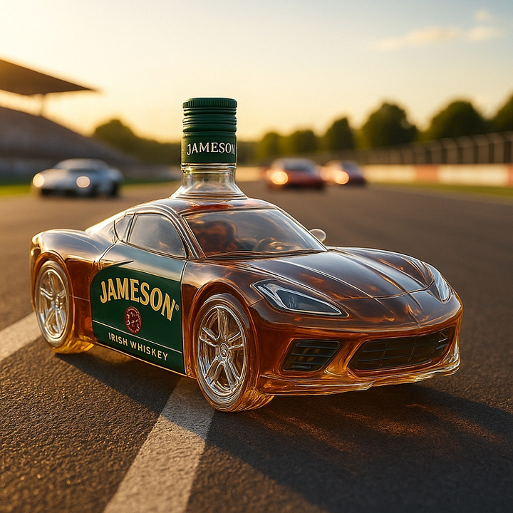 Chevrolet Corvette C8 Whiskey Bottle - Unique Automotive Design Glass Decanter