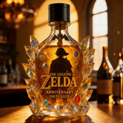 The Dazzling Legend Of Zelda 38th Anniversary 1987-2025 Whisky Bottle - A Masterpiece in Crystal & Spirit-Storyflask