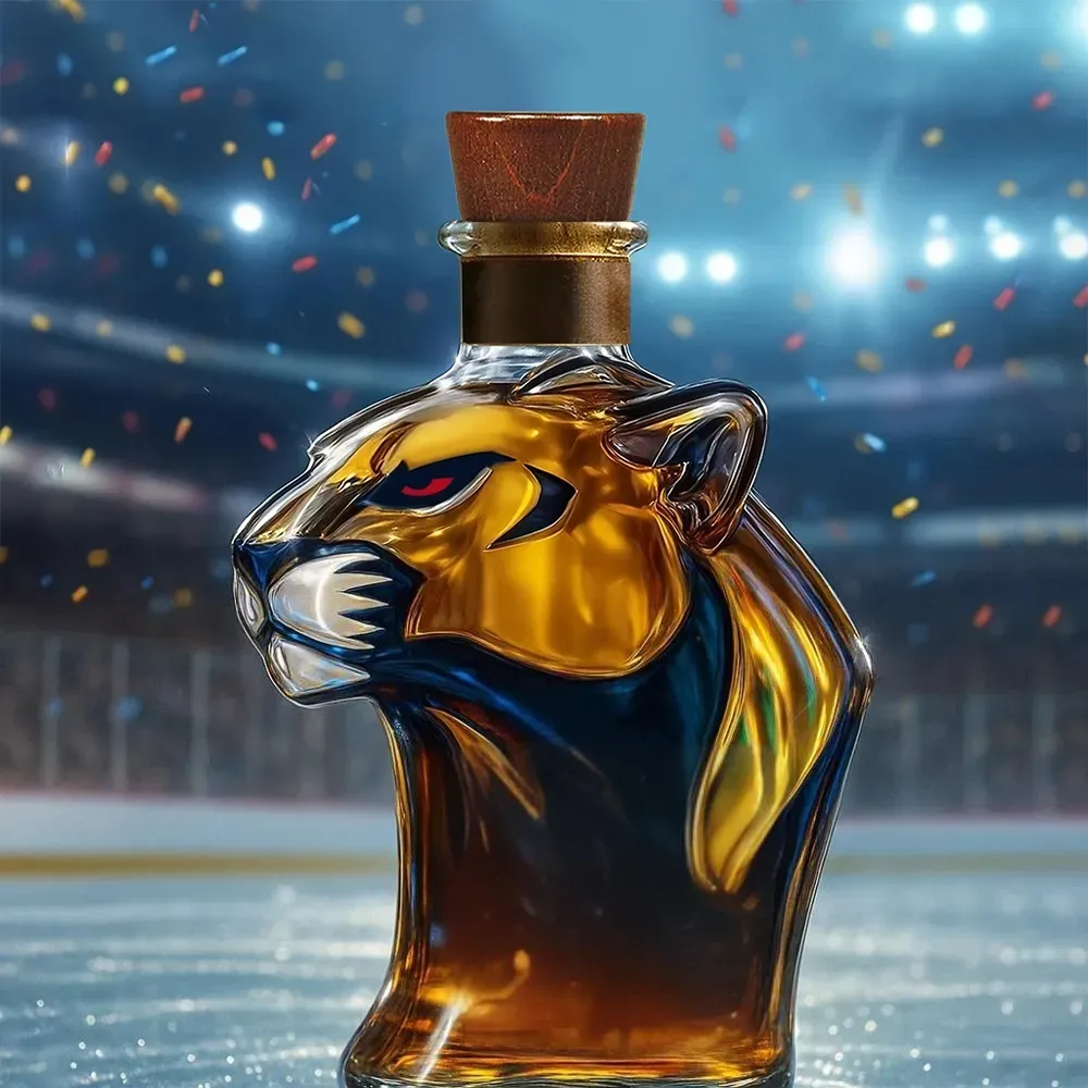 🐆🏒Celebrate the Florida Panthers winning the 2025 NHL Stanley Cup Championship Whisky Bottle🍺-Storyflask