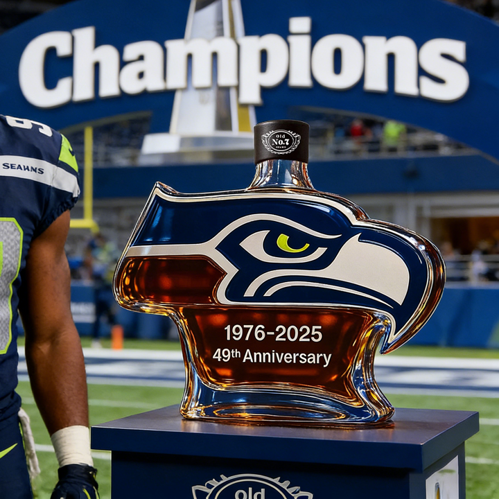 Seattle Seahawks 49th Anniversary Whiskey Bottle - The Ultimate Collectible for The Devoted Seahawks Fan