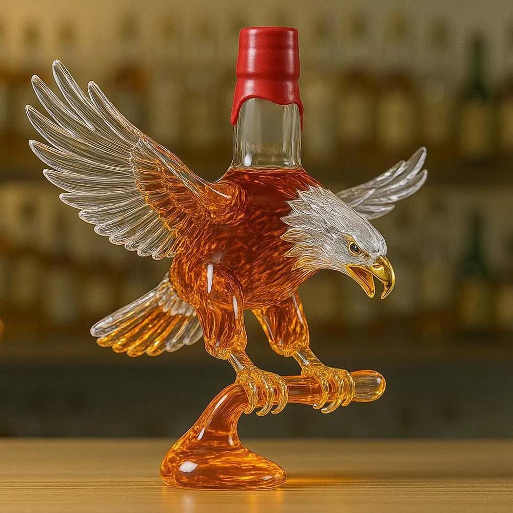 Bald Eagle Shape Glass Whiskey Bottle-Storyflask