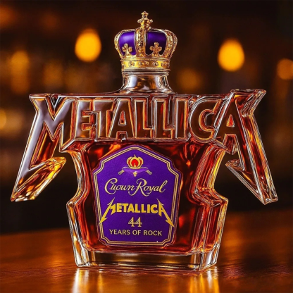 Metallica 44 Years Of Rock Crown Royal Whiskey Bottle-Storyflask