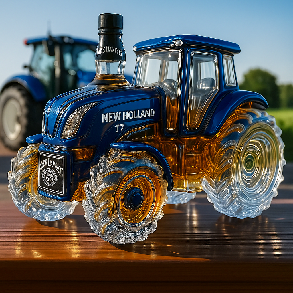 Classic New Holland T7 Series Tractor Whiskey Bottle-Storyflask