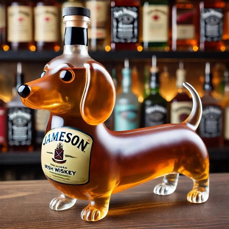 Dachshund Whiskey Lead Free Glass Bottle-Storyflask